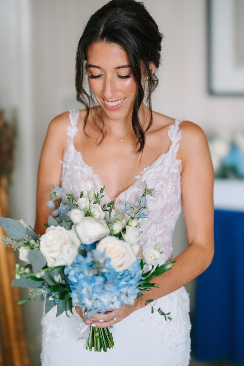 real cape cod bride with minimal makeup