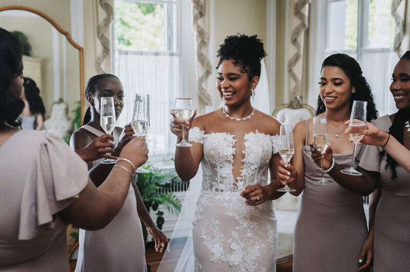 Bridesmaids toast - Baltimore wedding photography