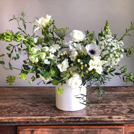 Beautiful floral arrangement featuring white florals