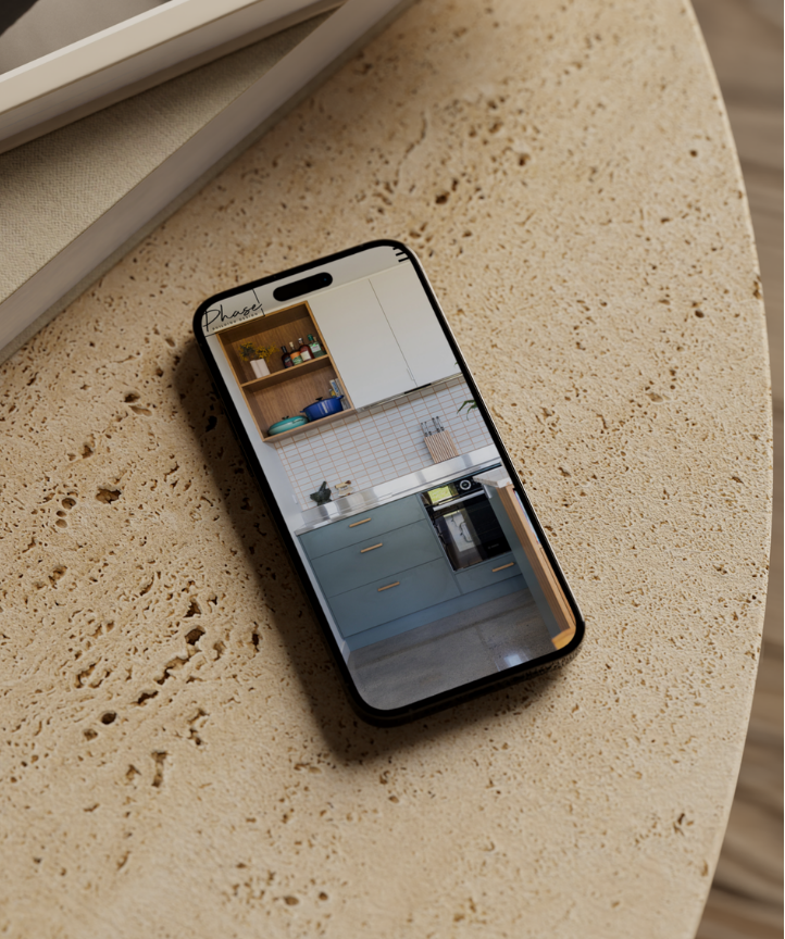 Affordable website design example for a business in the building design industry Warrnambool by web designer Coja Creative presented on  mobile