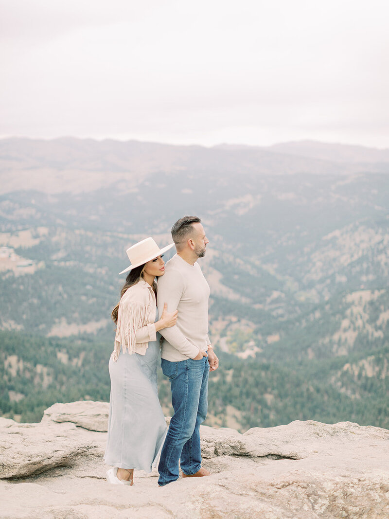 Portrait of couple in Boulder Colorado before their wedding