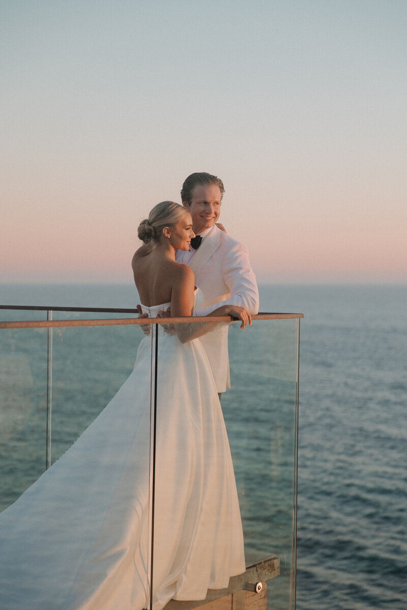 Sunset photos at Surf and Sand Laguna Beach Rooftop Wedding in Orange County California