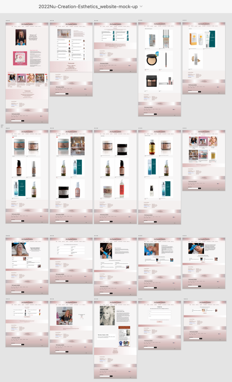 Website of art portfolio in XD wireframes