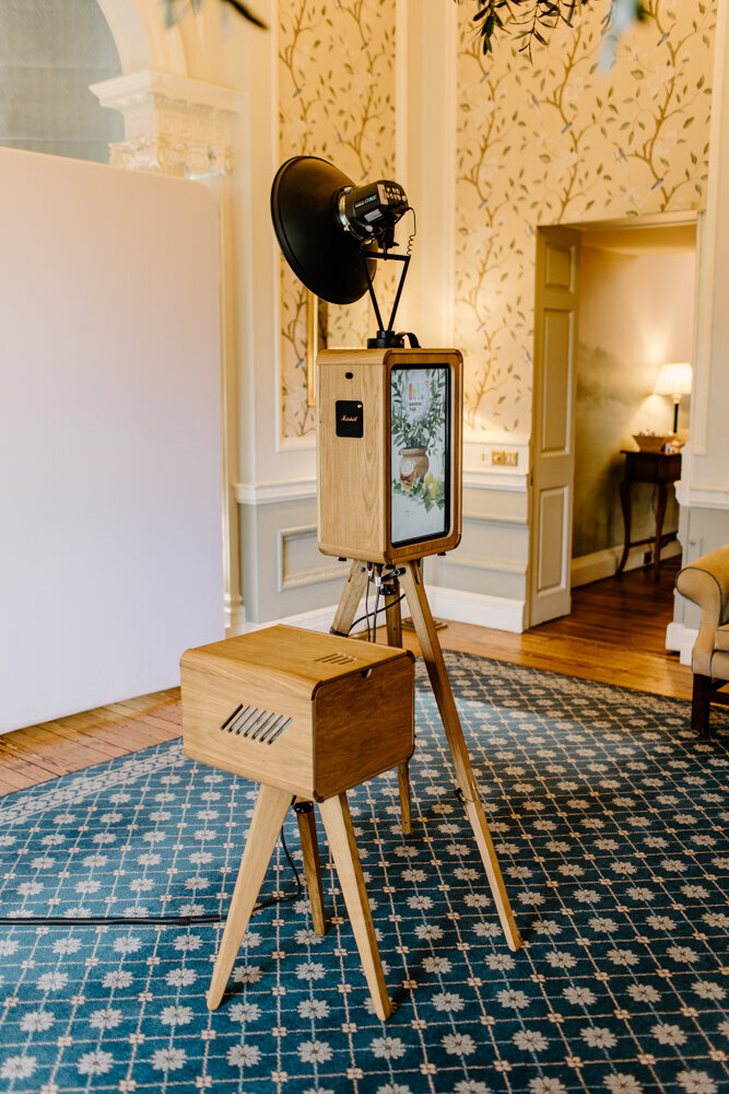 Premium party entertainment modern wooden photo booth hire for Hedsor house corporate events, weddings, private parties, brand launches and more