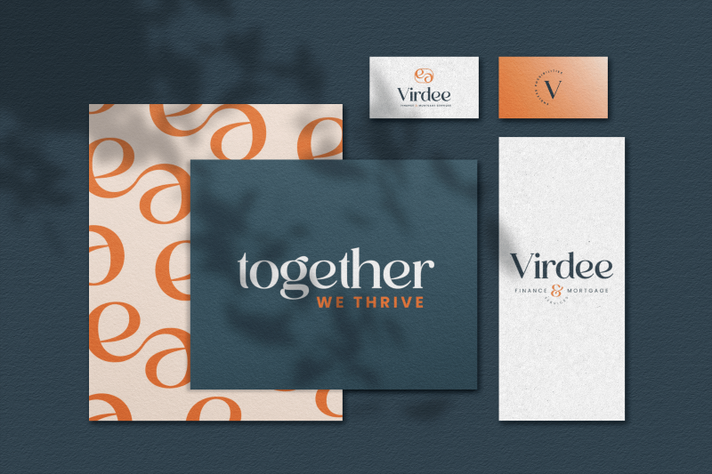 Branded Stationary Mockup for Virdee Finance and Mortgage Services branding created by Leithal and Co