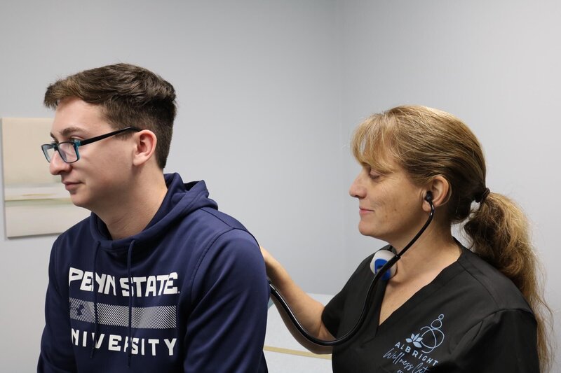 Professional and friendly staff at Albright Wellness Center, dedicated to client care and wellness.