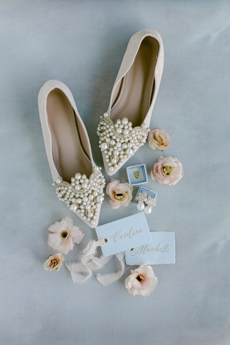 European linen mat for styling soft-toned wedding details and invitation suites