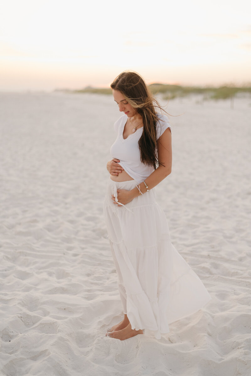 a maternity photo on grayton beach, florida