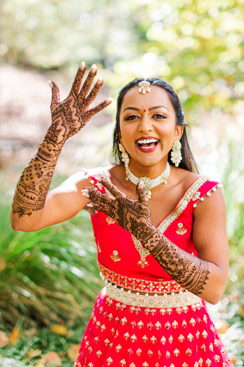 a bride celebrating on her wedding day