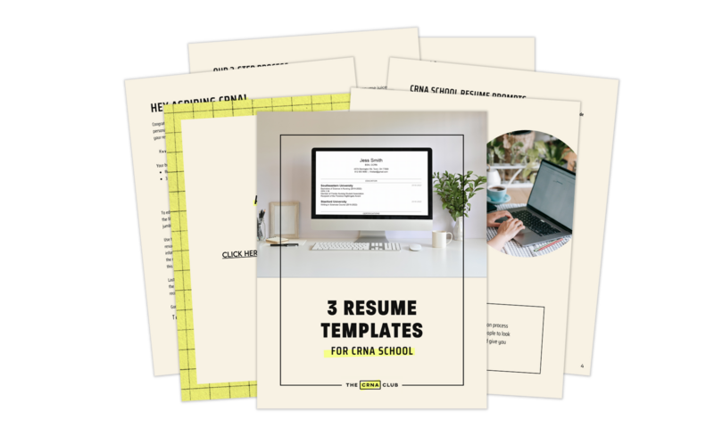 3 Resume templates you need for applying to CRNA school
