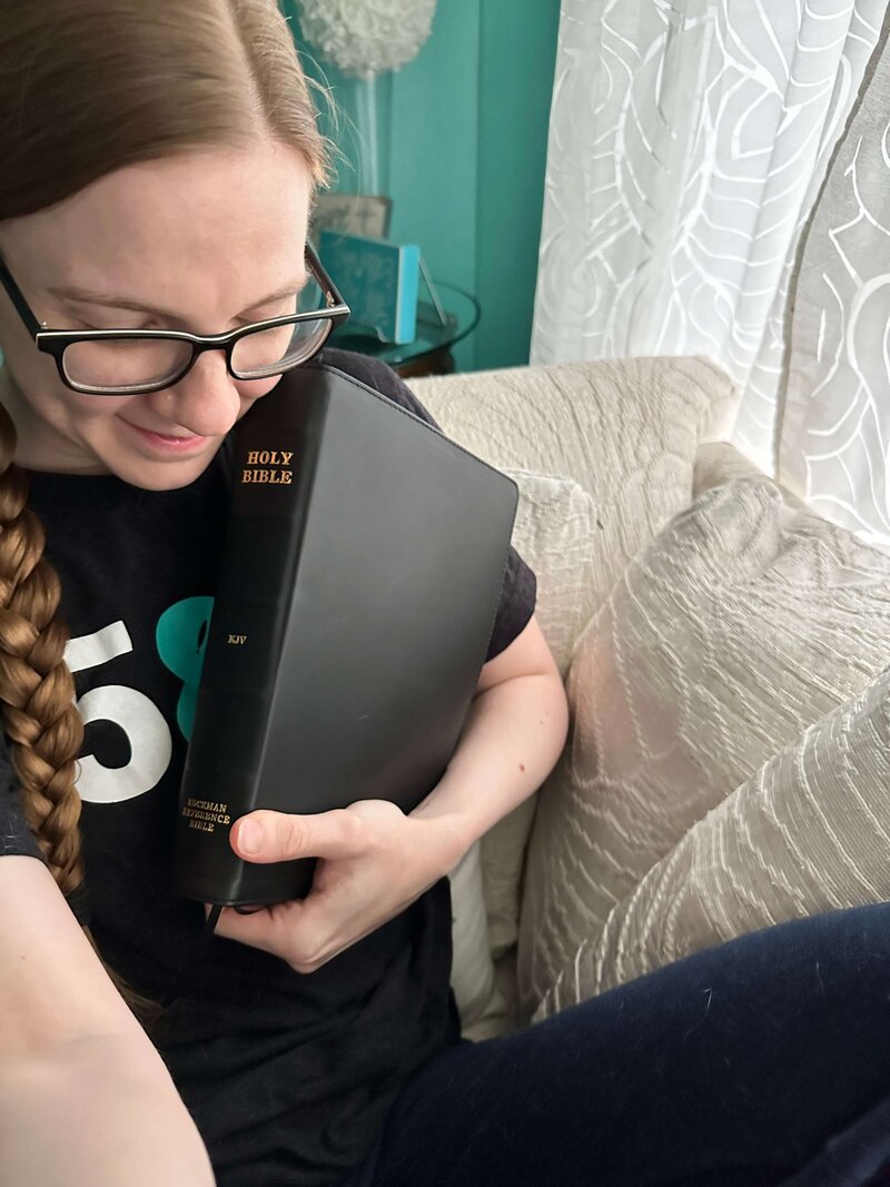 Erika Rene holding her beloved King James Bible