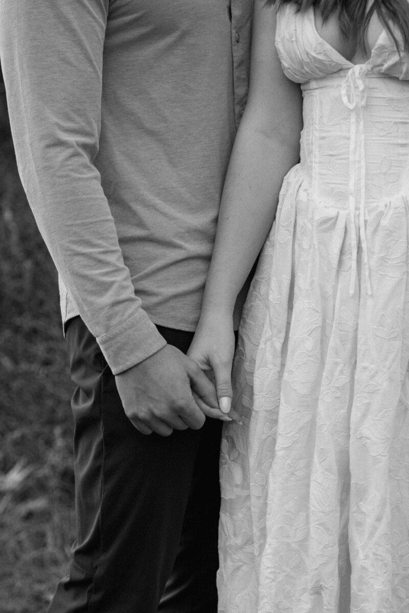 couple holding hands during elopement in tennessee