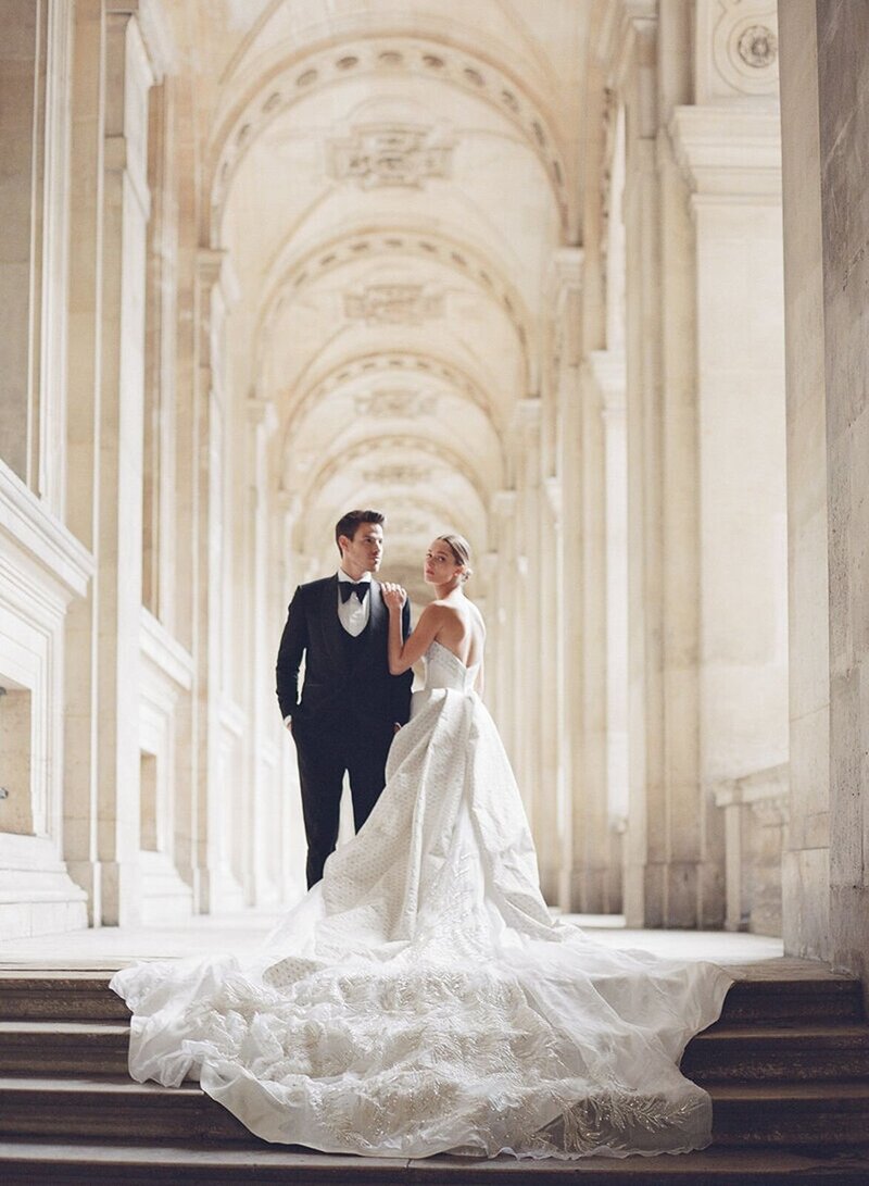 Fine art wedding photography image of couple at Rhode Island private estate
