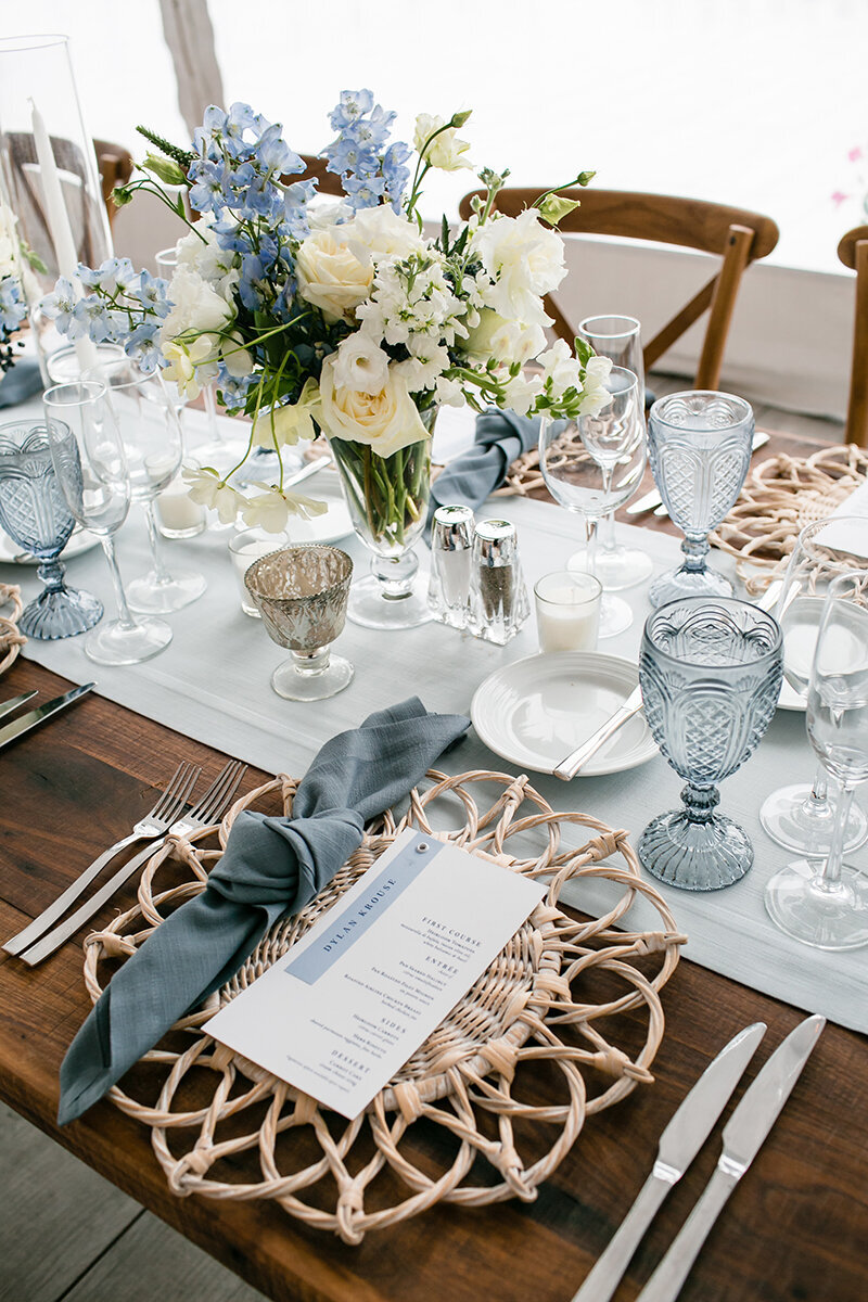 Montauk Wedding menu & place card