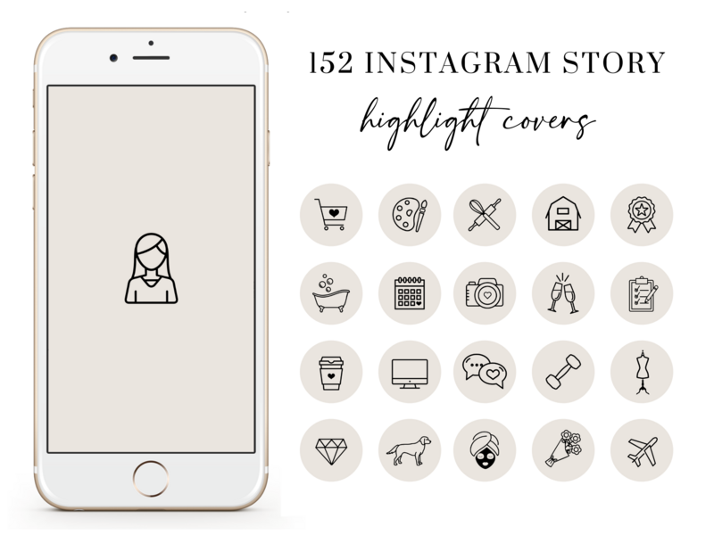 nstagram Story Highlight Icons Minimalist - Instagram Beige Template - Studio Mommy