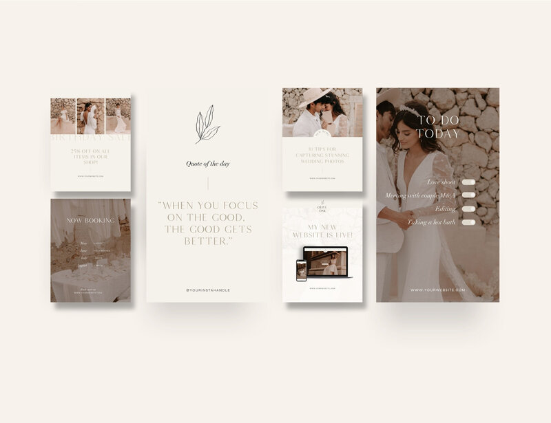 Elegant Instagram templates for photographers Olive Oak 3