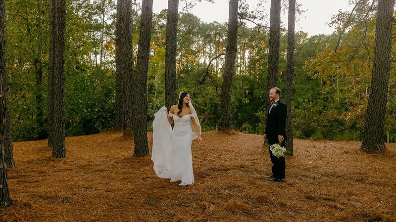 Bride and groom portraits at Lake House at Bulow in Charleston SC 