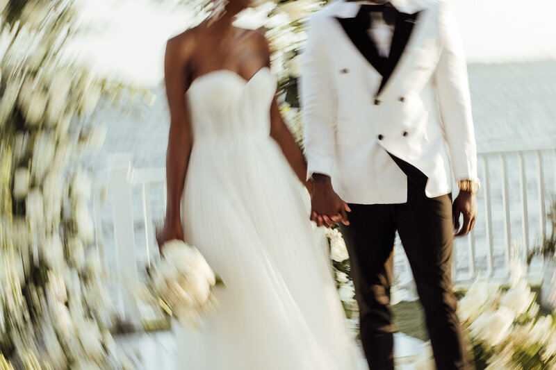 Trendy blurry wedding photo