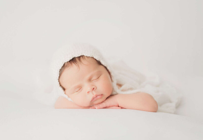 Sleeping baby girl during her San Diego newborn photography session