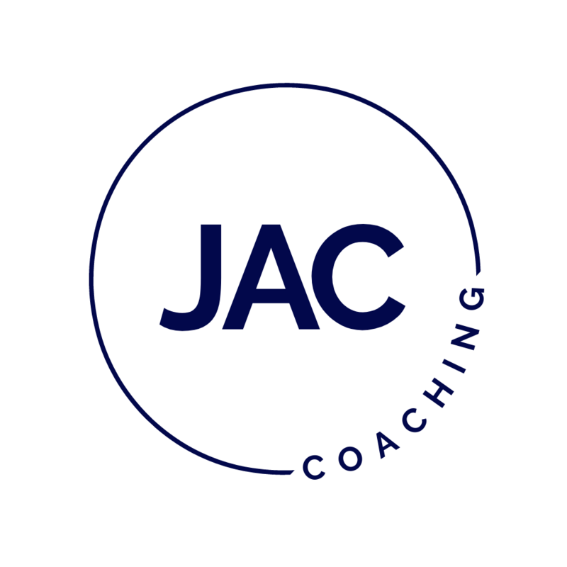 JAC Coaching logo - blue with white background