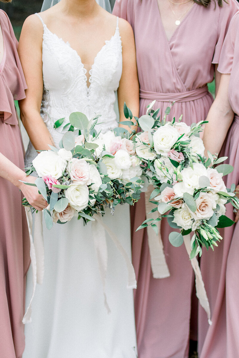 Bridesmaids with Bouquets at The Fairmont San Francisco