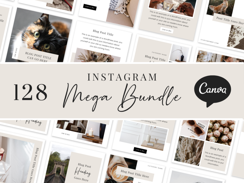 Instagram Post Templates Minimalist, Instagram Template Canva, Instagram Template Business - Studio Mommy