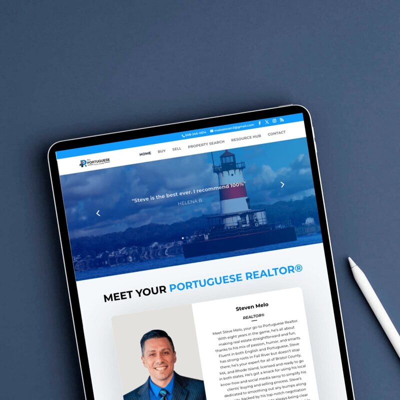 Device mockup apple ipad Portuguese Realtor website portfolio Rachelle Deem