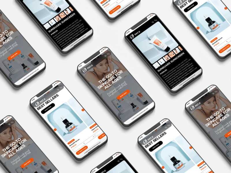 ecommerce website for a skincare product