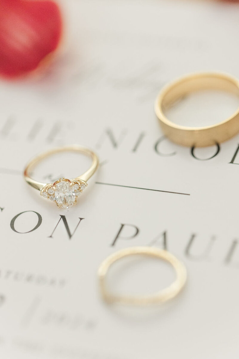 Photo of wedding rings taken by Harrisburg PA Wedding Photographer Sara Haines