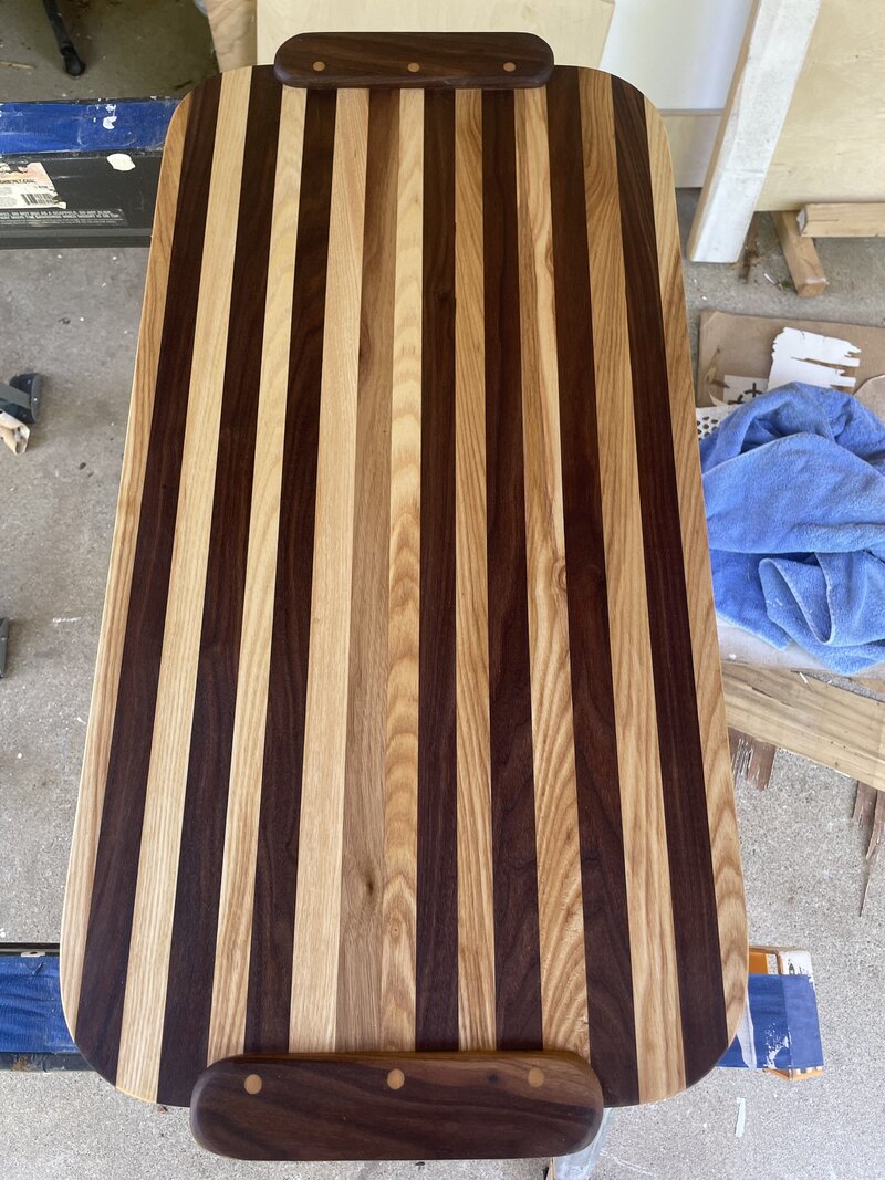 Butcher Block Cutting Board with handles