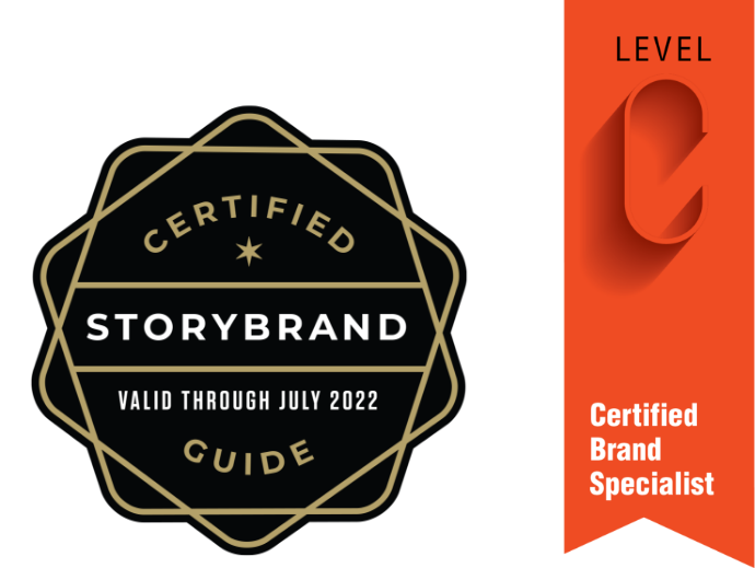 StoryBrand and Level C Certified Brand Specialist Badges