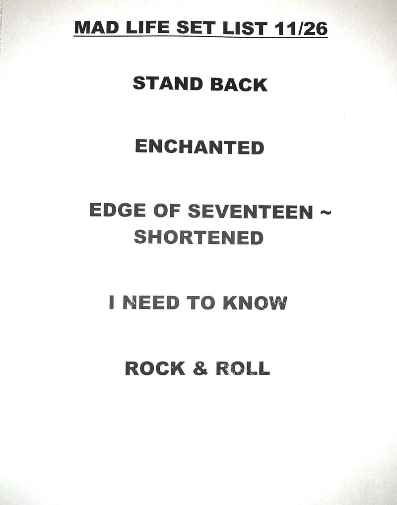 set list 2