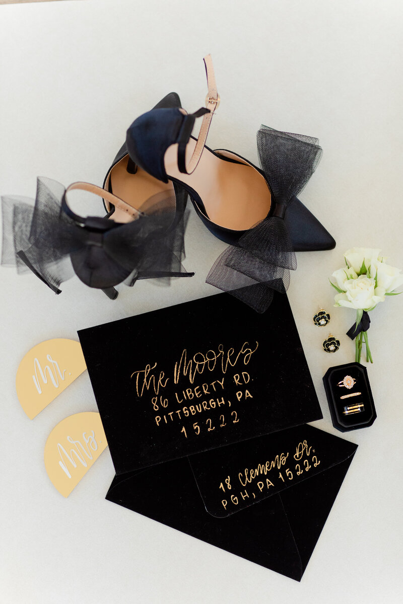 Pittsburgh wedding photography details flat lay