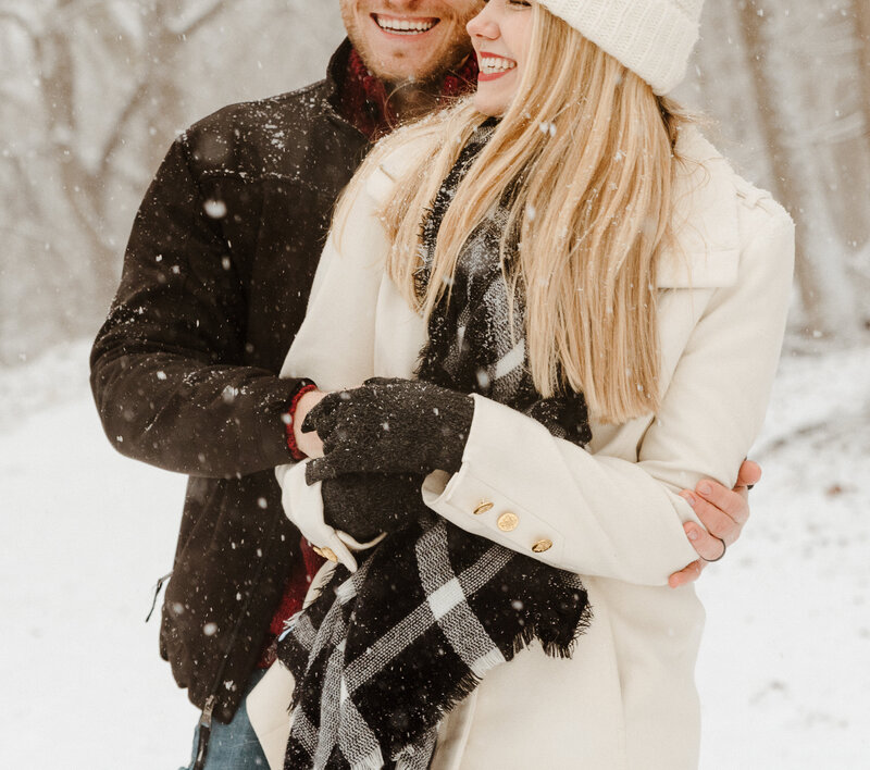 Snowy Valley Forge engagement session