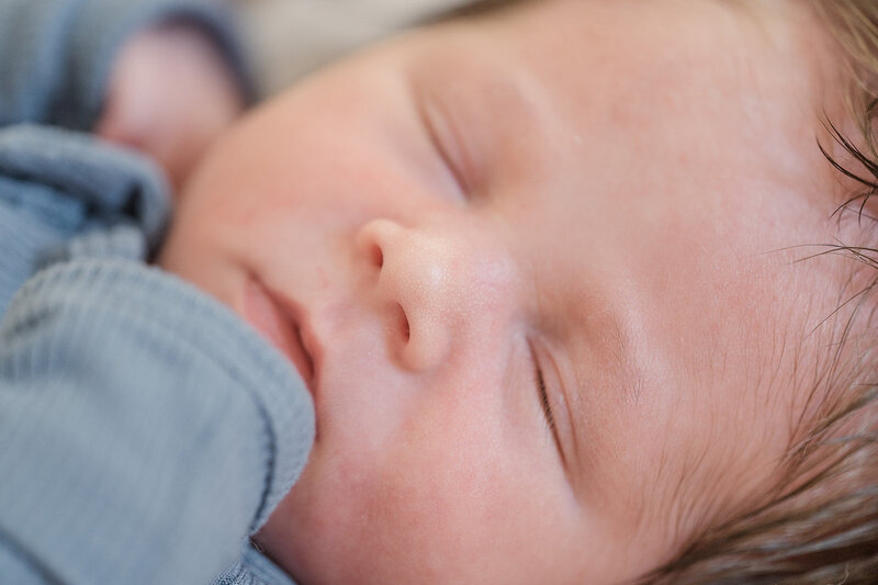 close up of newborn baby sleeping by york pa photographer