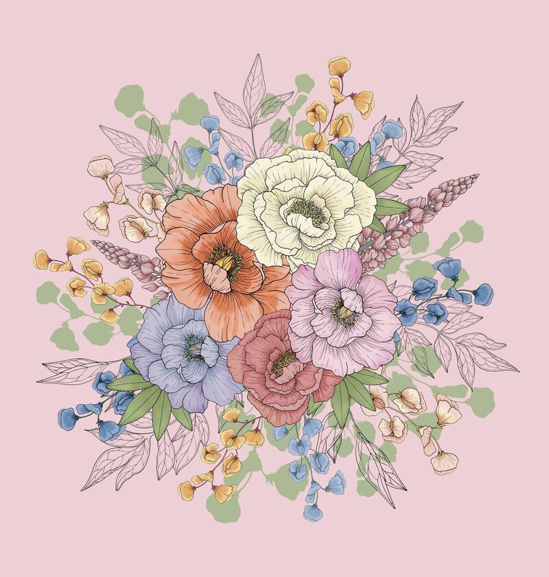 pink blooms