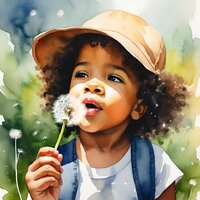 Little boy with a dandelion