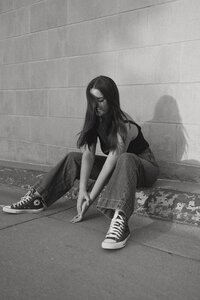 B&W Nebraska Senior Photos - Bella-7