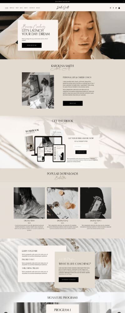 Squarespace website template Karolina Smith