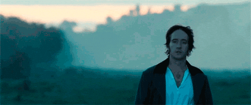 Gif of Mr. Darcy walking to Elizabeth at dawn in the 2005 Pride & Prejudice movie