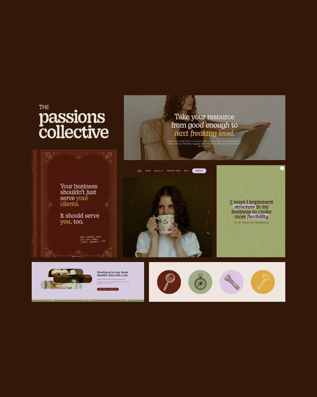 DIY brand design by Client Experience Specialist, Fran Rescigno from The Passions brand-ed-diy-branding-course-student-work-4-alexa-phillips-bright-eyes-creative-consultant-journalism
