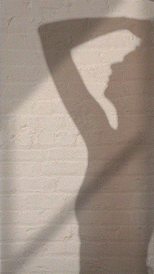 Shadow of a woman moving