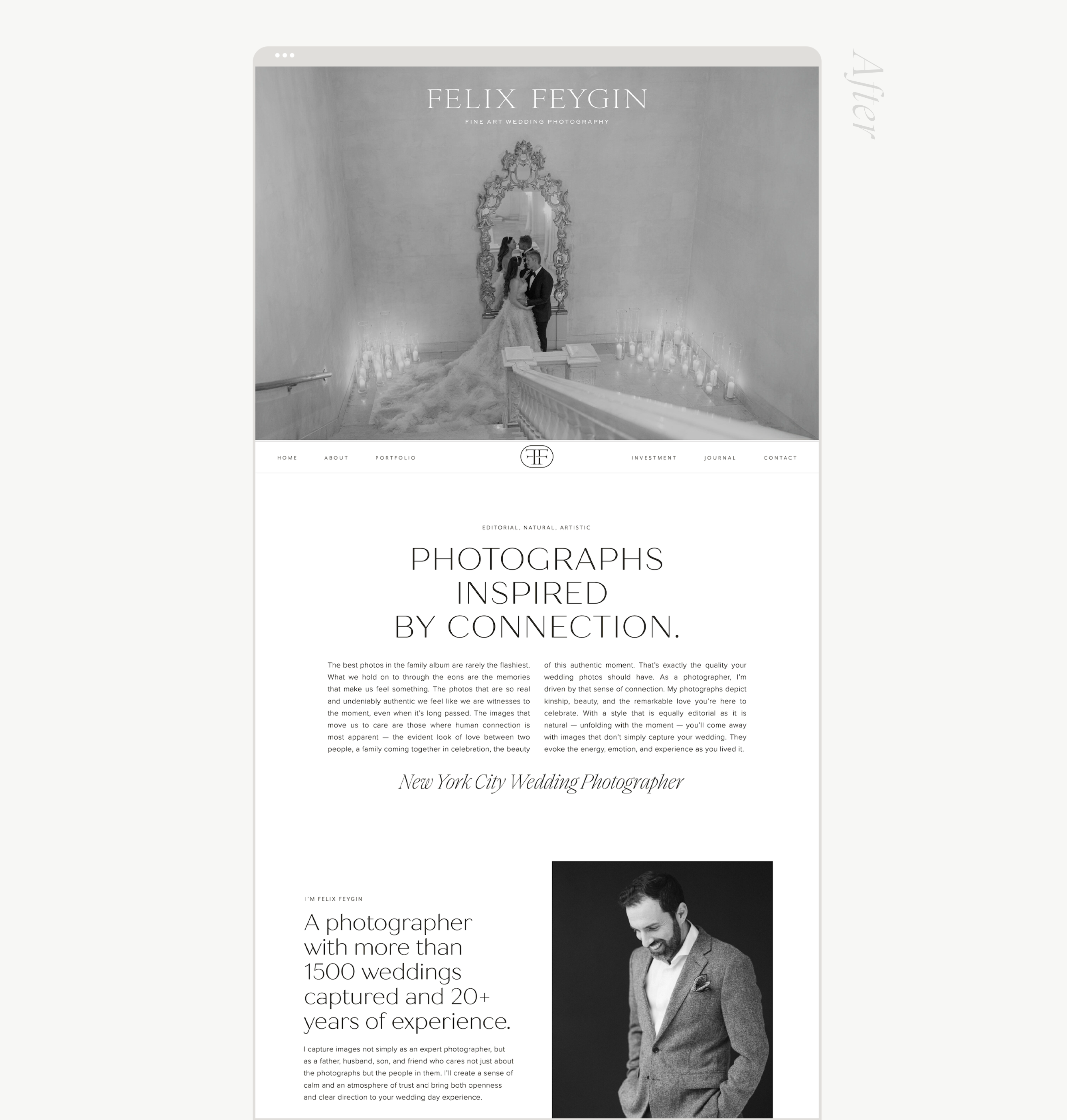 mockup of wedding professional website