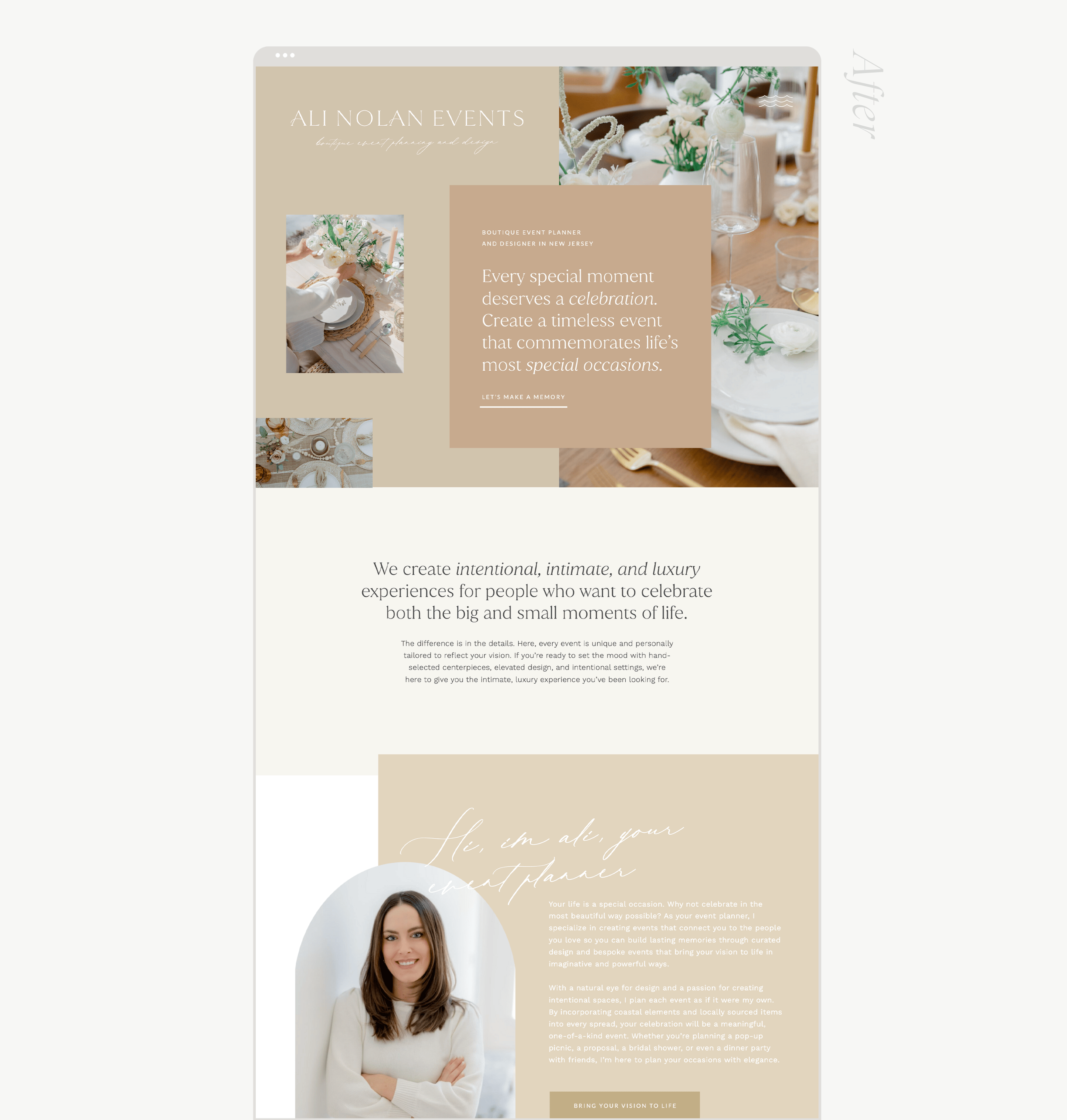 mockup of wedding professional website