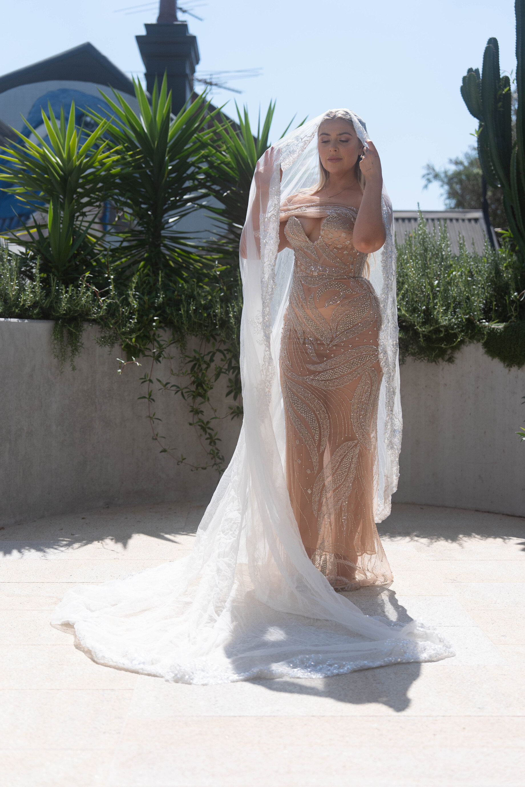 Before editing — Sydney bride in harsh sun, unedited