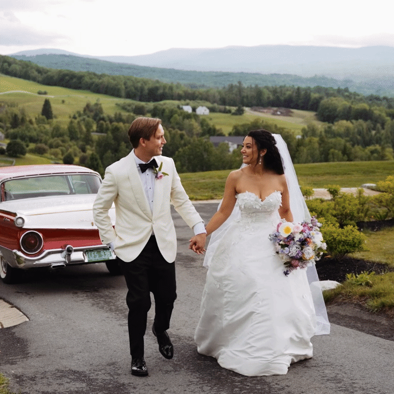 Bride and Groom Walking