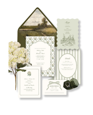 Hydrangea Wedding Invitation Suite | Coastal Bridal Shower Invite | Editable | CANVA Template | Digital Download | Cottage Core Invitation