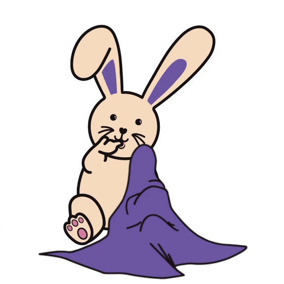 Animated Purple Bunny With Blanket 3-25