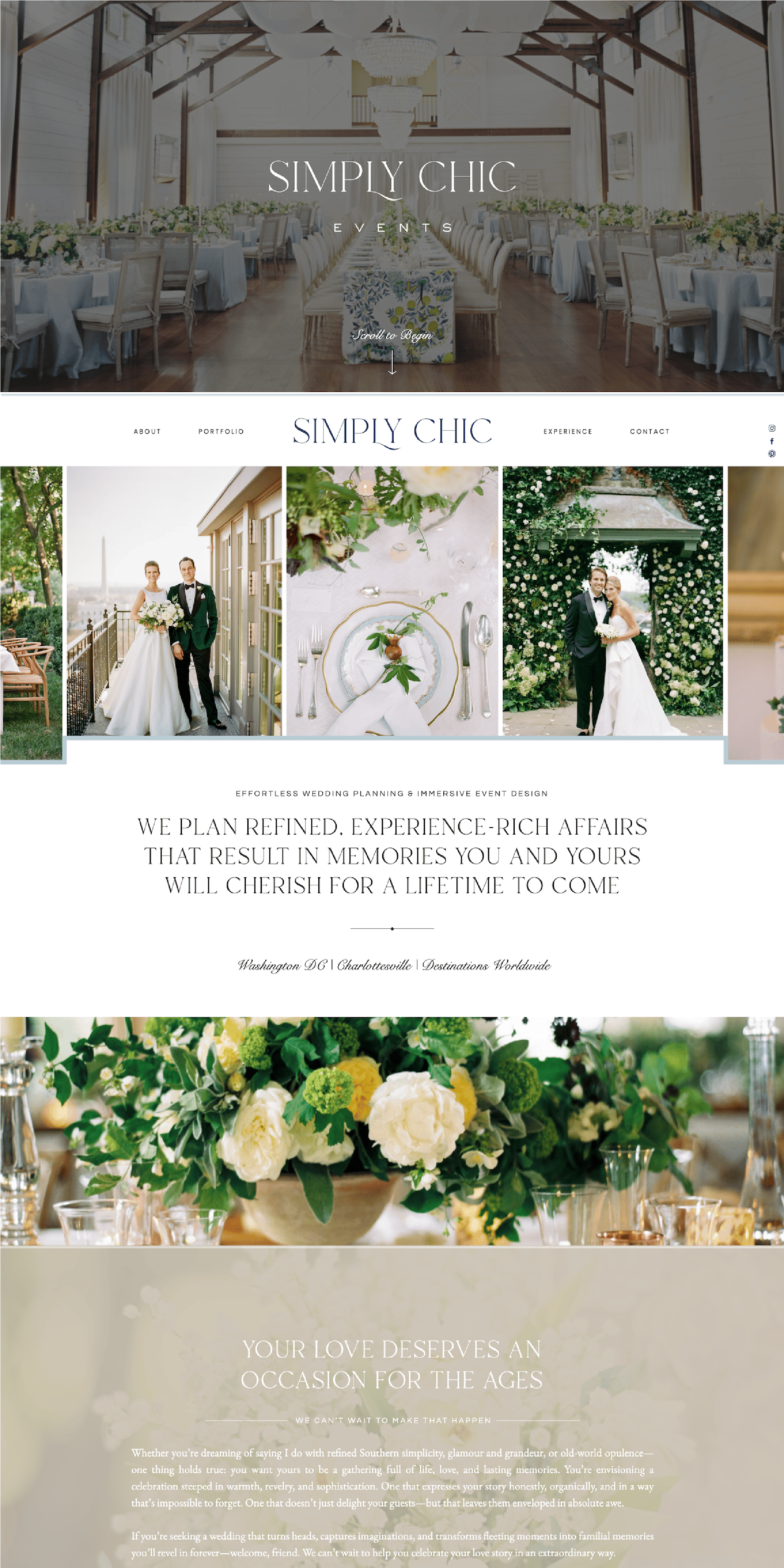 Screenshot of a Client Website