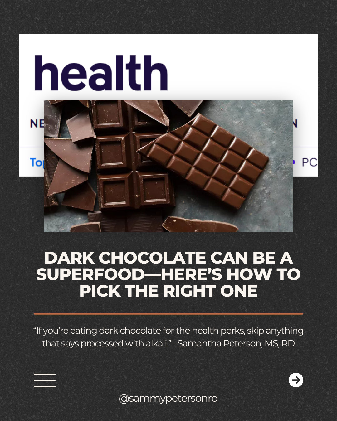 Dark Chocolate Tips